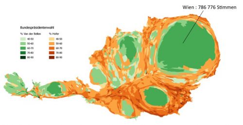 Austria Bundespräsidentenwahl 3D map - Vienna population