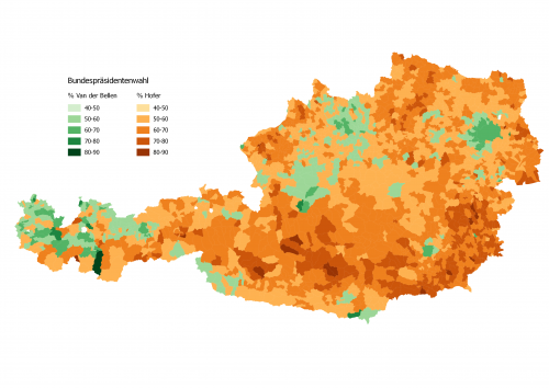 Austria Bundespräsidentenwahl 2016 3D map