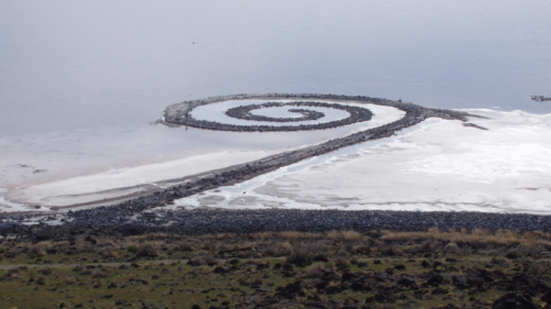 Spiral Jetty from atop Rozel Point, in mid-April 2005.