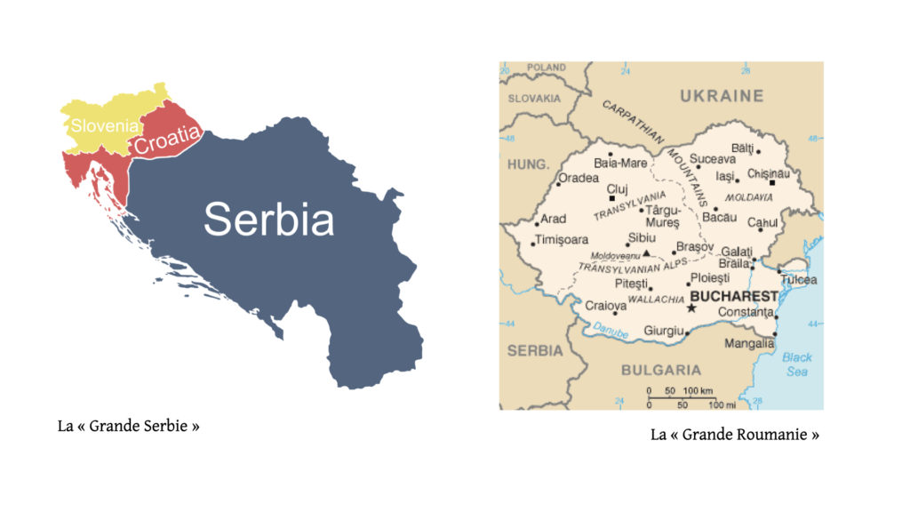 "Greater Serbia" and "Greater Romania".